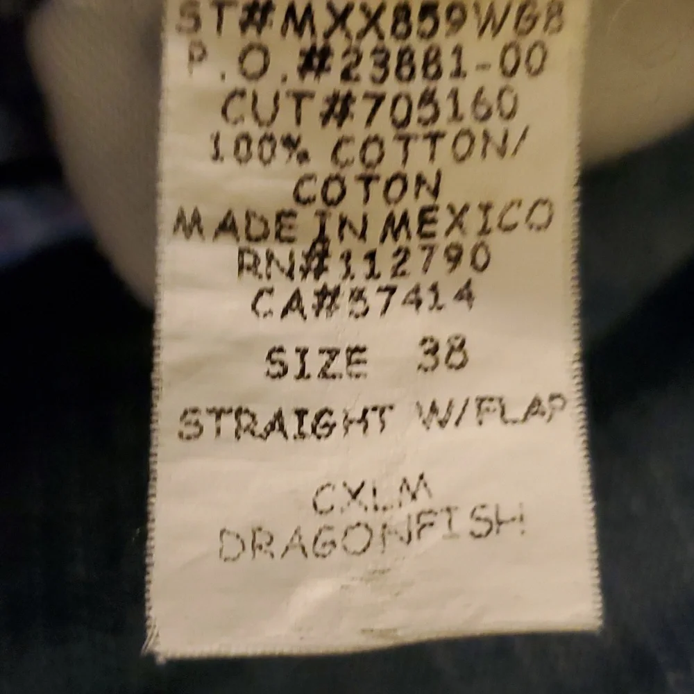 True Religion Jeans Straight with Flap Pockets Dragonfish Size 38